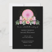 Rosa Mandala Crystals Metaphysische Hochzeit Einladung (Vorderseite)