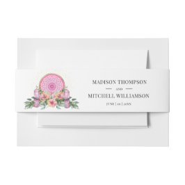 Rosa Mandala Crystals Metaphysische Hochzeit Einladungsbanderole