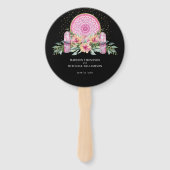 Rosa Mandala Crystals Metaphysische Hochzeit Fächer (Rückseite)