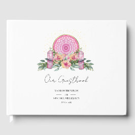 Rosa Mandala Crystals Metaphysische Hochzeit Gästebuch