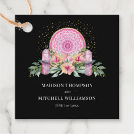 Rosa Mandala Crystals Metaphysische Hochzeit Geschenkanhänger