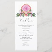 Rosa Mandala Crystals Metaphysische Hochzeit Menükarte (Vorderseite)