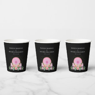 Rosa Mandala Crystals Metaphysische Hochzeit Pappbecher