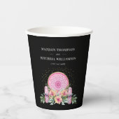 Rosa Mandala Crystals Metaphysische Hochzeit Pappbecher (Vorderseite)