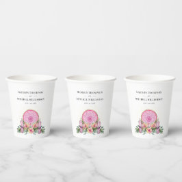 Rosa Mandala Crystals Metaphysische Hochzeit Pappbecher