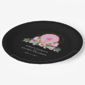 Rosa Mandala Crystals Metaphysische Hochzeit Pappteller (Schrägansicht)