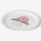 Rosa Mandala Crystals Metaphysische Hochzeit Pappteller (Schrägansicht)