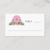 Rosa Mandala Crystals Metaphysische Hochzeit Platzkarte (Vorderseite)