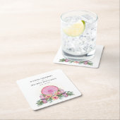 Rosa Mandala Crystals Metaphysische Hochzeit Rechteckiger Pappuntersetzer (Vor Ort)