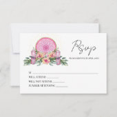 Rosa Mandala Crystals Metaphysische Hochzeit RSVP Karte (Vorderseite)