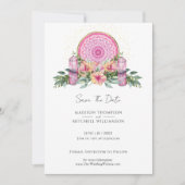 Rosa Mandala Crystals Metaphysische Hochzeit Save The Date (Vorderseite)