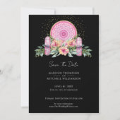 Rosa Mandala Crystals Metaphysische Hochzeit Save The Date (Vorderseite)