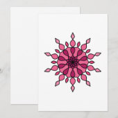 Rosa Mandala Feiertagskarte (Vorne/Hinten)
