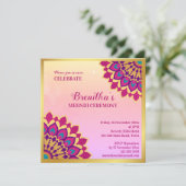 Rosa mandala indische Hochzeitsmethode Einladung (Stehend Vorderseite)