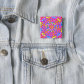 Rosa Mandala-Knopfquadrat Button (Beispiel)