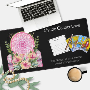 Rosa Mandala Kristalle Blumen Energie Yoga Reiki S Schreibtischunterlage