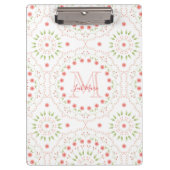 Rosa Mandala Mit Monogramm Chic Klemmbrett (Vorderseite)