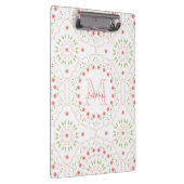 Rosa Mandala Monogramm Chic Klemmbrett (Rechts)