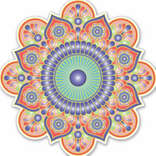 Rosa Mandala Vinyl Aufkleber (Vorderseite)