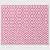 Rosa Mandarine Diamonds Ikat Pattern Geschenkpapier (Flach)