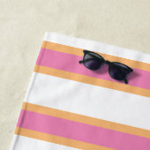 Rosa Mandarine Weißer, moderner Streifen Strand Strandtuch (Beispiel)