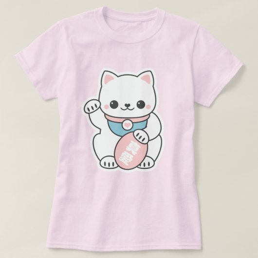 Rosa Maneki Neko T-Shirt (Design vorne)