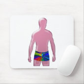 Rosa Mann in Regenbogenunterwäsche Mousepad (Mit Mouse)