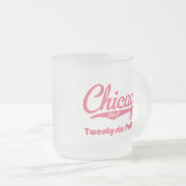 Rosa Marathon-mattierte GlasTasse Chicagos 26,2 Mattglastasse (VorderseiteRechts)