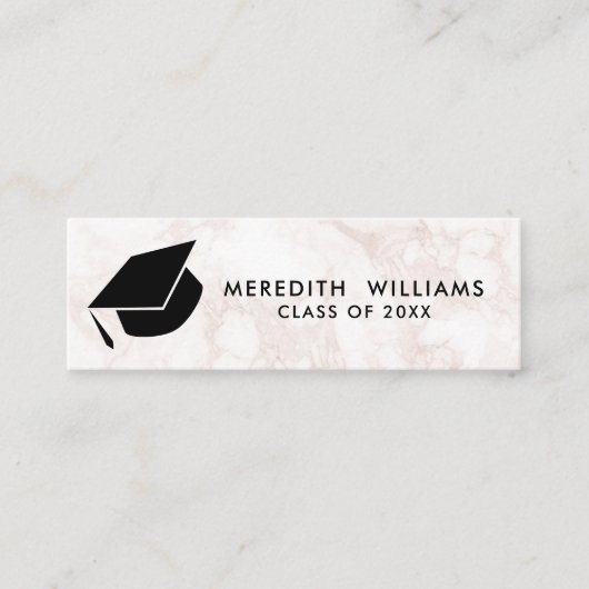 Rosa Marbella Grad Cap Abschluss einfügen Mini Visitenkarte (Vorderseite)