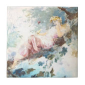 Rosa Märchen der Schmetterlinge Fliese (Vorderseite)