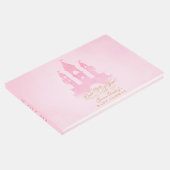 Rosa Märchenburg Baby Dusche Gästebuch (Ecke)