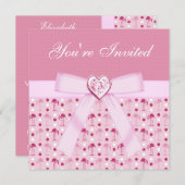 Rosa Märchenland-Flamingo-Party lädt ein Einladung (Vorne/Hinten)