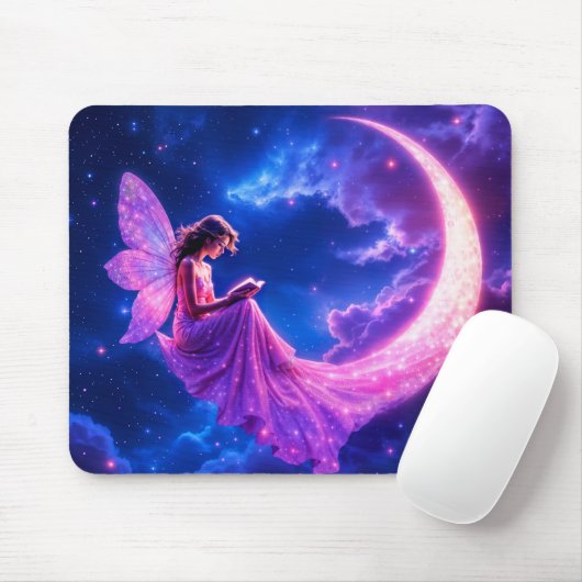 Rosa Märchenmond glänzt niedliche Magie Mousepad (Mit Mouse)