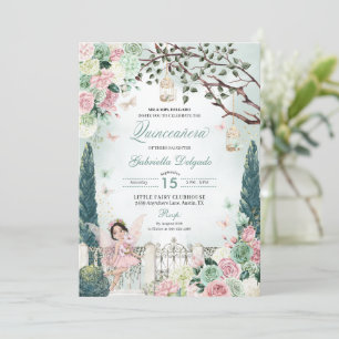 Rosa Märchenprinzessin Verzauberter Garten Quincea Einladung