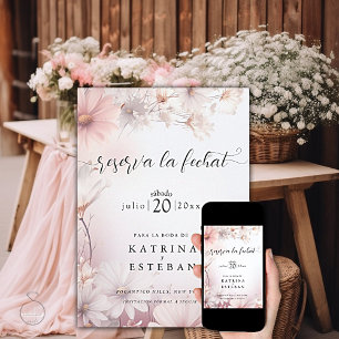Rosa margarita floral guardar la fecha save the date