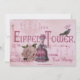 rosa Marie Antoinette Vintages Paris Tee-Party Einladung