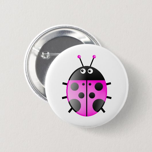Rosa Marienkäfer Button (Vorne & Hinten)
