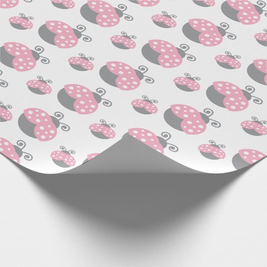 Rosa Marienkäfer Geschenkpapier (Ecke)