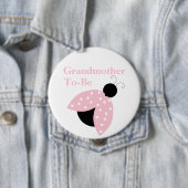 Rosa Marienkäfer-Großmutter, zum Babyparty-Knopf Button (Beispiel)