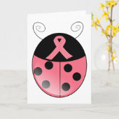 Rosa Marienkäfer Karte (Gelbe Blume)