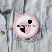 Rosa Marienkäfer-Mama, zum Babyparty-Knopf zu sein Button (Beispiel)