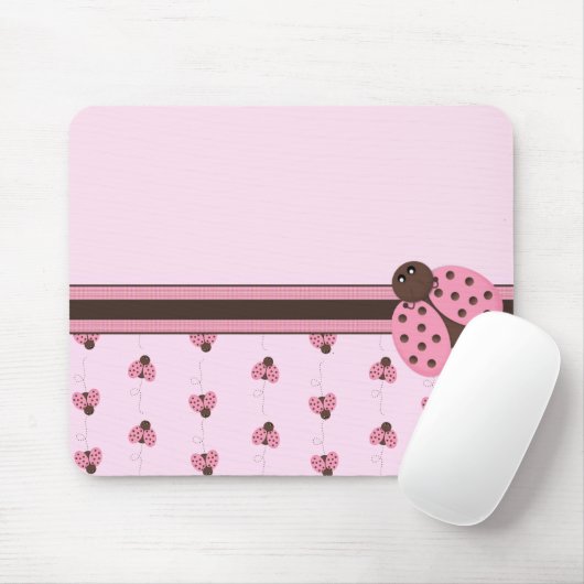 Rosa Marienkäfer Mousepad (Mit Mouse)