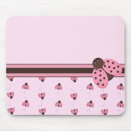 Rosa Marienkäfer Mousepad (Vorne)