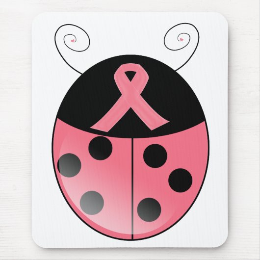 Rosa Marienkäfer Mousepad (Vorne)