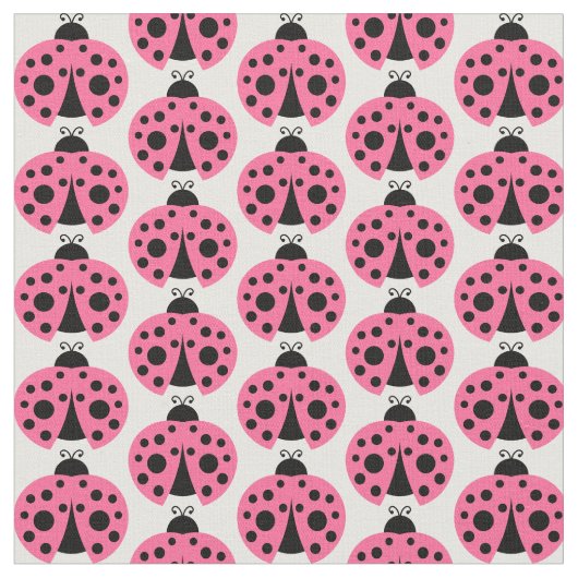 Rosa Marienkäfer-Muster Stoff (Nahaufnahme)