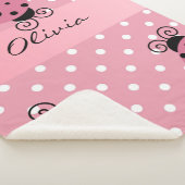 Rosa Marienkäfer personalisiert Sherpadecke (3/4)