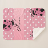 Rosa Marienkäfer personalisiert Sherpadecke (Vorderseite (Horizontal))