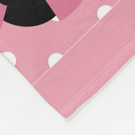 Rosa Marienkäfer-Polka-Punkt-personalisierte Fleecedecke (Ecke)
