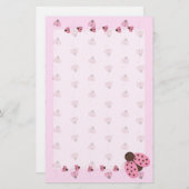 Rosa Marienkäfer stationär Briefpapier (Vorne/Hinten)