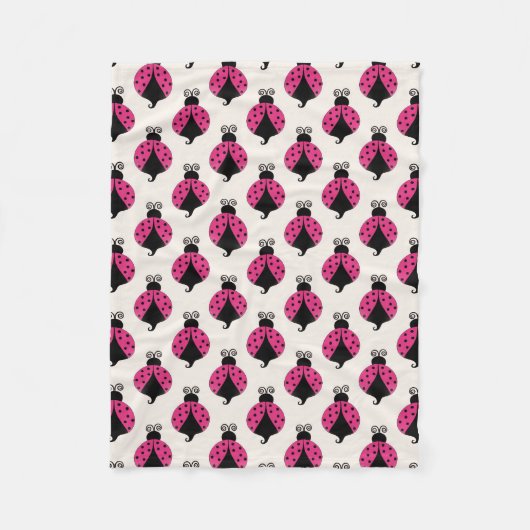Rosa Marienkäferbabymädchen-Fleecedecke Fleecedecke (Vorderseite)